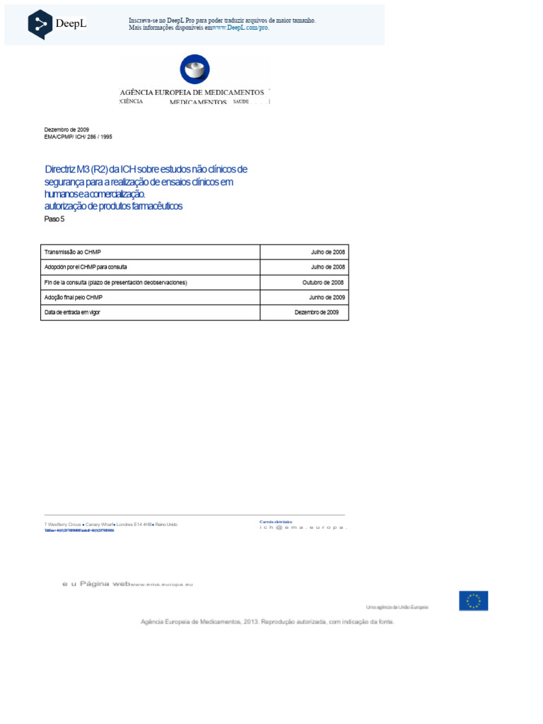 Diretriz M3 (R2) sobre Estudos de Segurança | PDF | Teste clínico ...