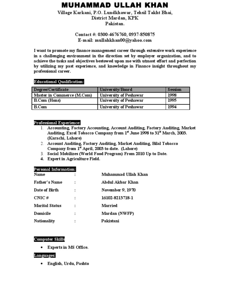 Finance Management Career Profile | PDF | Career & Growth