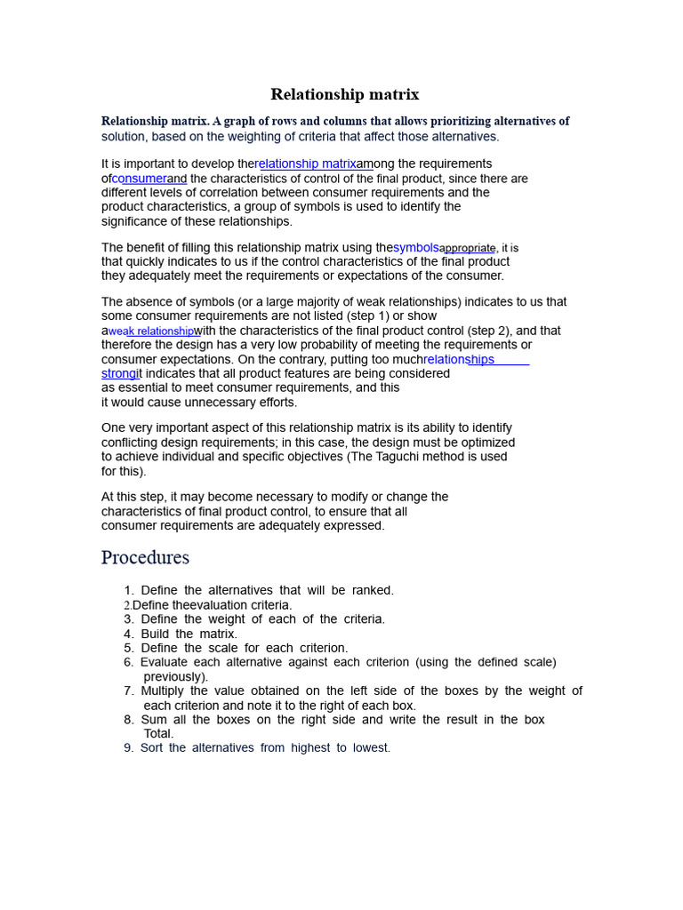 Relationship matrix | PDF | Matrix (Mathematics) | Bus