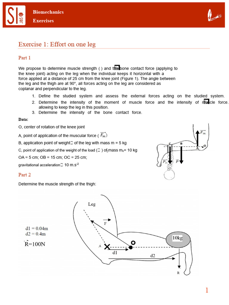 Exercises - Biomechanics | PDF | Force | Elbow