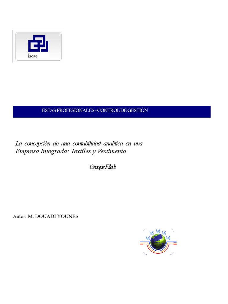 Concepción Contabilidad Analítica Textil Vestimenta Grupo Filali | PDF ...