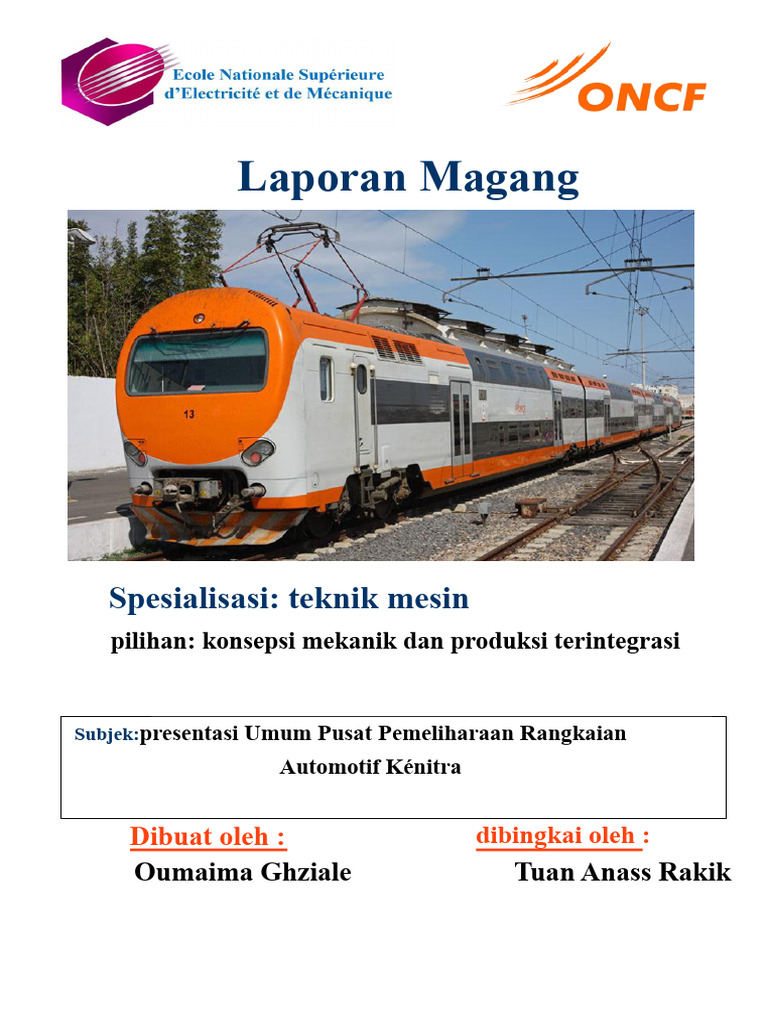 Laporan Magang Teknik Mesin di ONCF | PDF