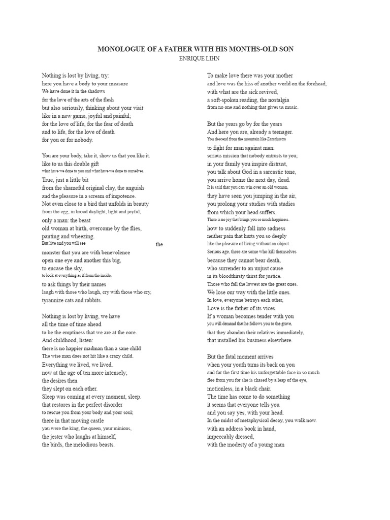 Father-Son Monologue on Life and Growth | PDF