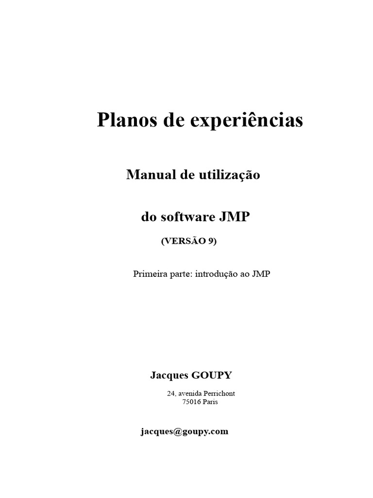 Manual de Planos de Experiências JMP 9 | PDF | Janela (informática ...
