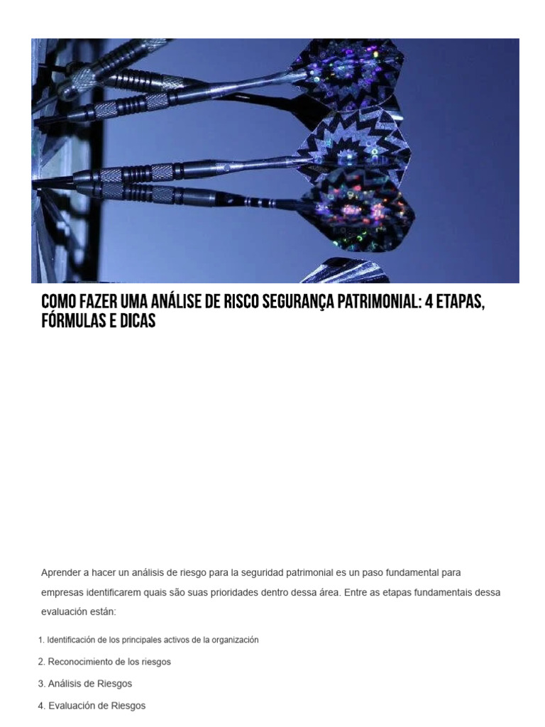 Cómo Hacer Un Análisis de Riesgo para La Seguridad Patrimonial | PDF ...
