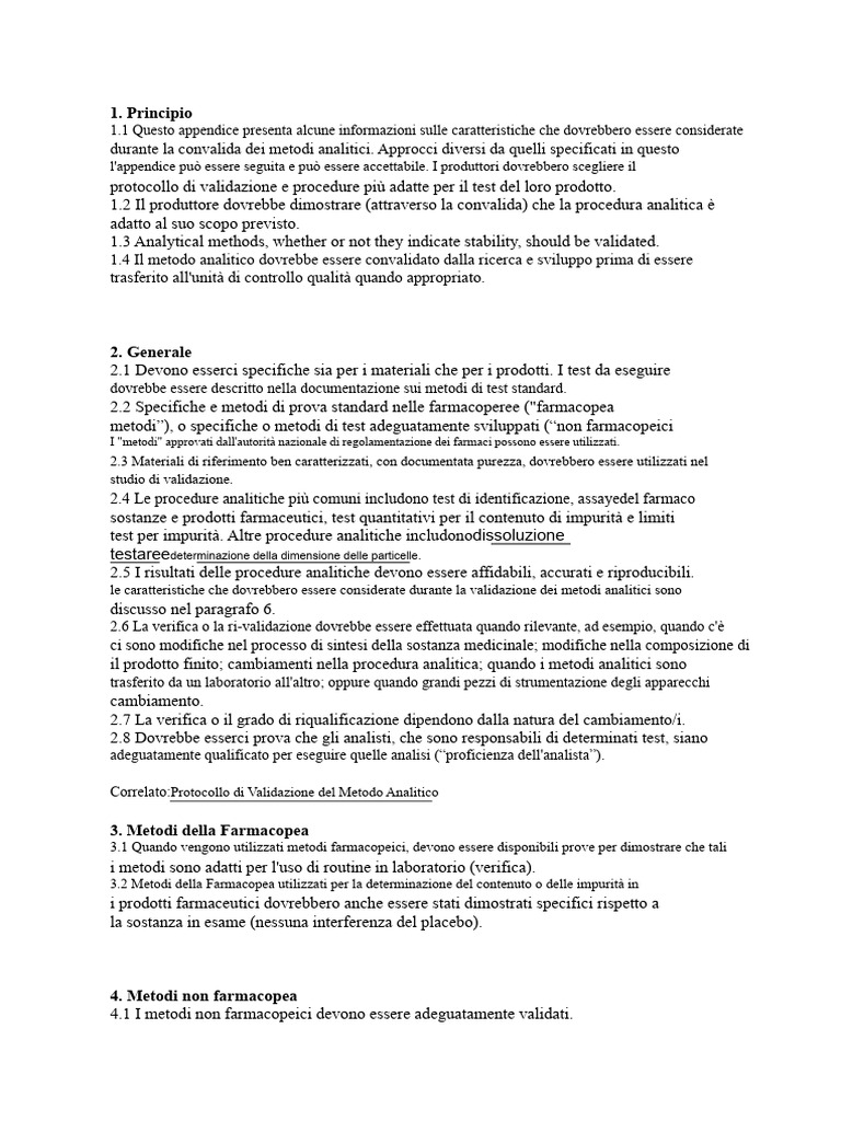 Protocollo Di Verifica Del Metodo | PDF