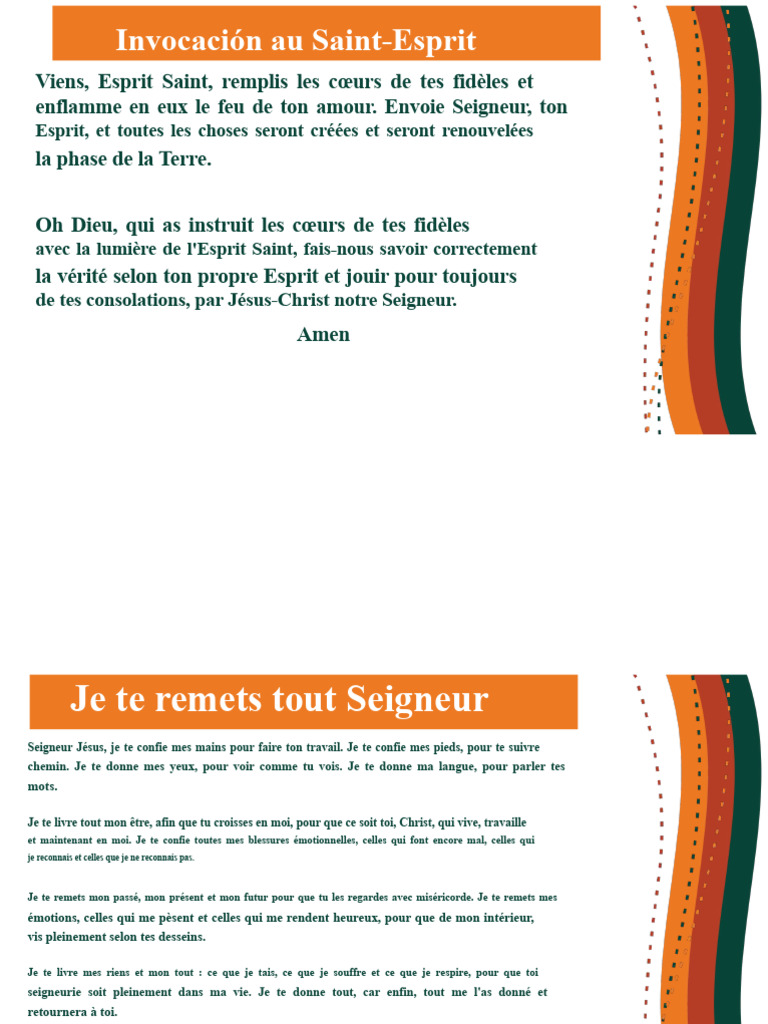 Prière pour l'Esprit Saint et les Familles | PDF | Saint-Esprit | Jésus