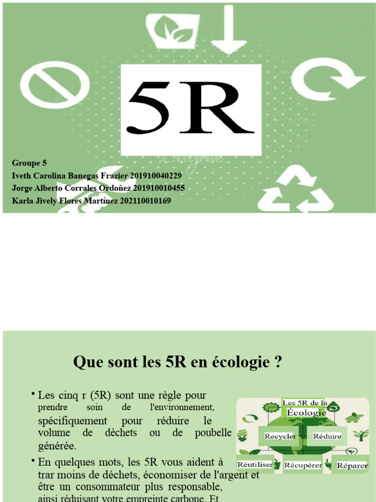 Les 5R en écologie : réduire, réutiliser, recycler | PDF | Recyclage ...