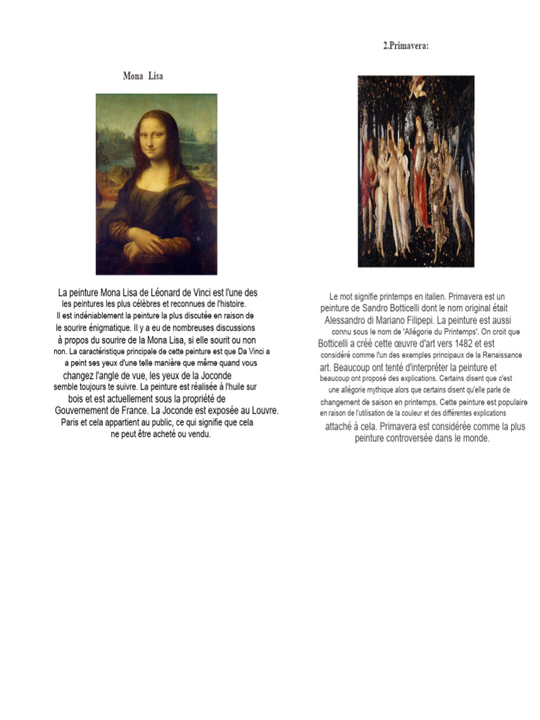 Maîtres de la Renaissance : œuvres emblématiques | PDF | Leonard de ...