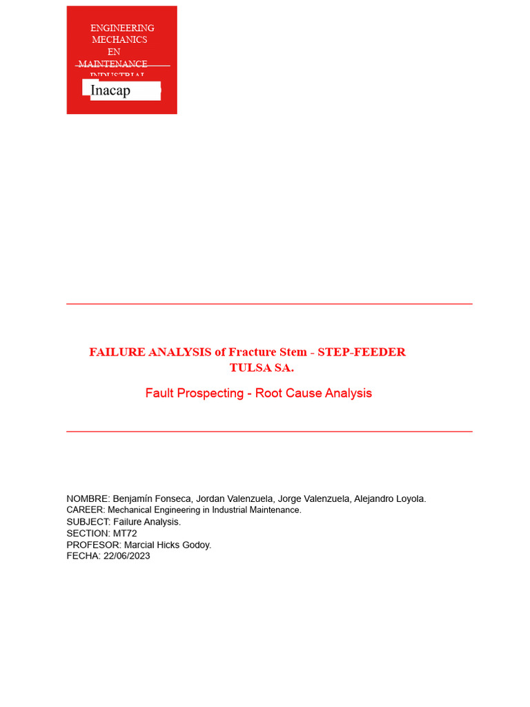 Final report on failure analysis | PDF | Mechanical Engineering