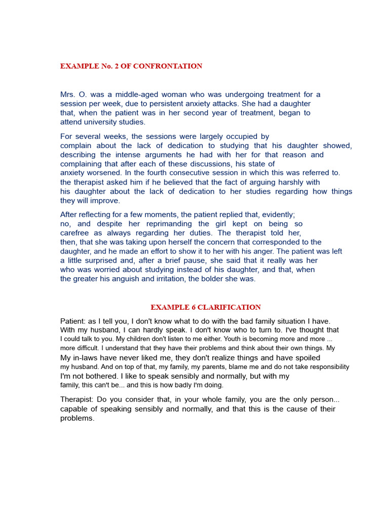 Confrontation and Anxiety in Therapy | PDF