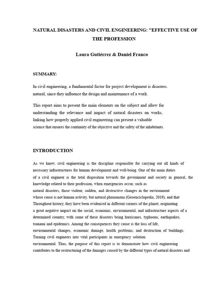 Civil Engineering's Role in Natural Disasters | PDF | Natural Disasters ...