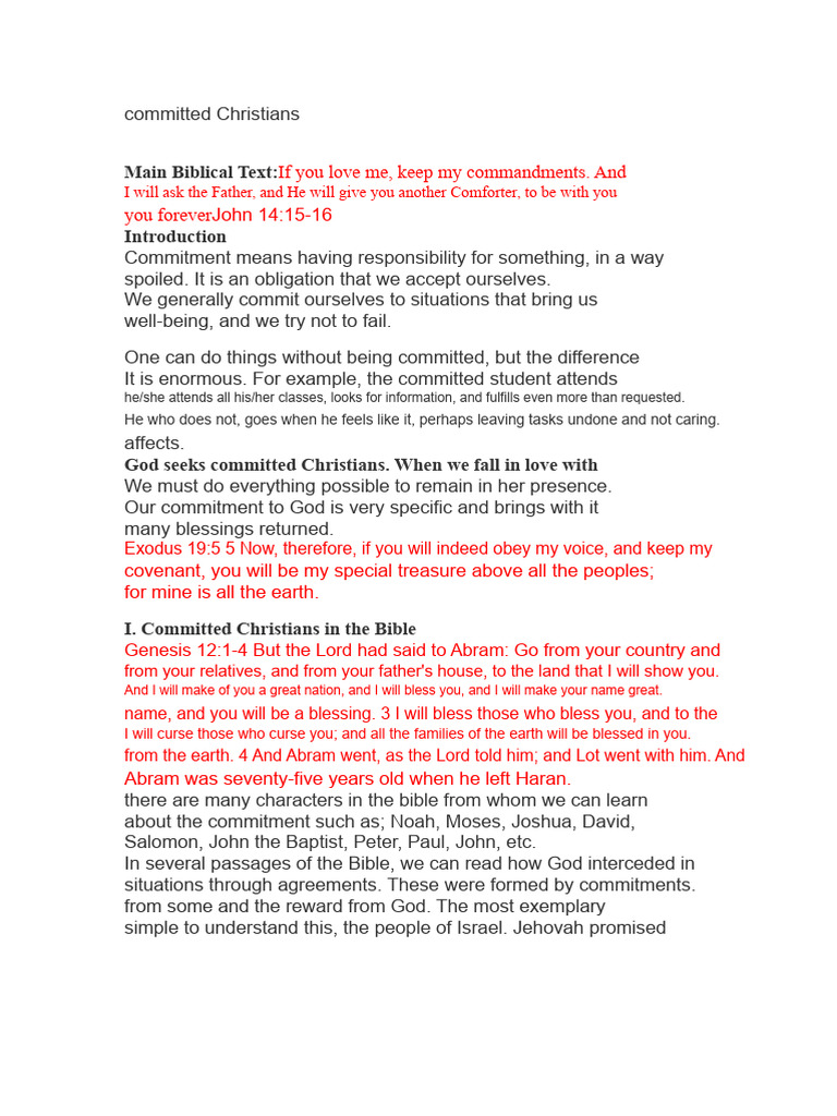 The Importance of Commitment in Christianity | PDF | Ten Commandments ...
