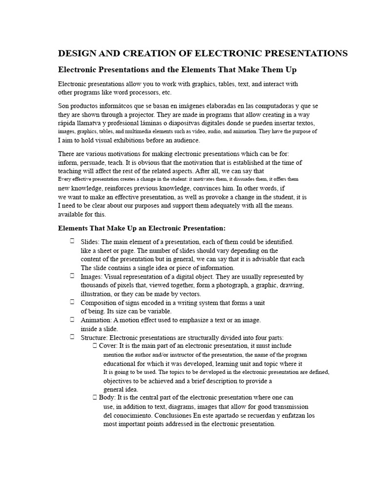 Creating Effective Electronic Presentations | PDF | Graphics | Image