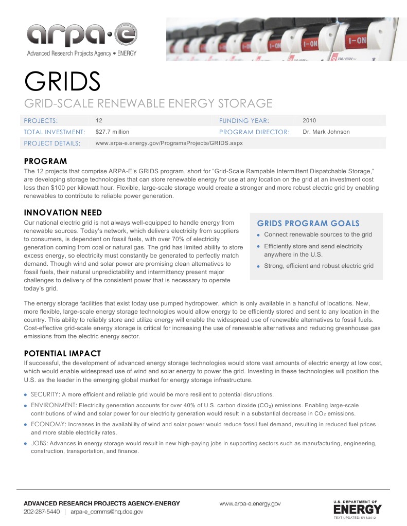 Enabling a Clean Energy Future: ARPA-E's GRIDS Program and the ...