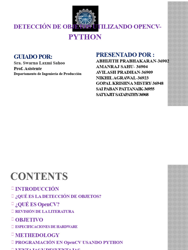Detección de Objetos con OpenCV y Python | PDF | Visión por computador ...