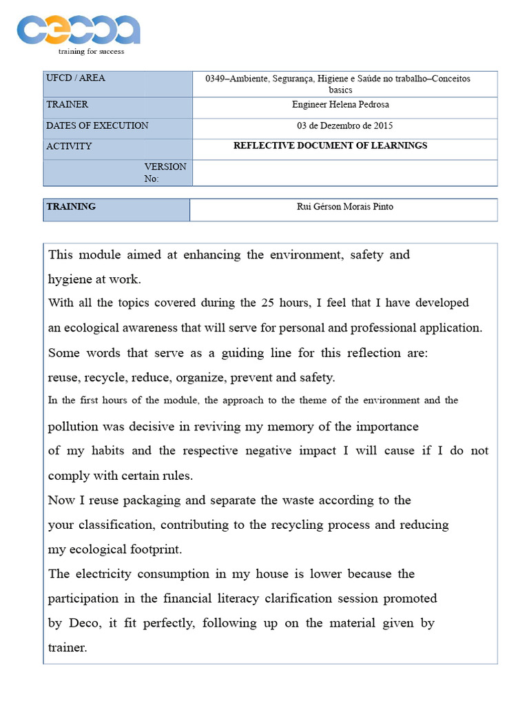 Workplace Safety and Environmental Awareness | PDF