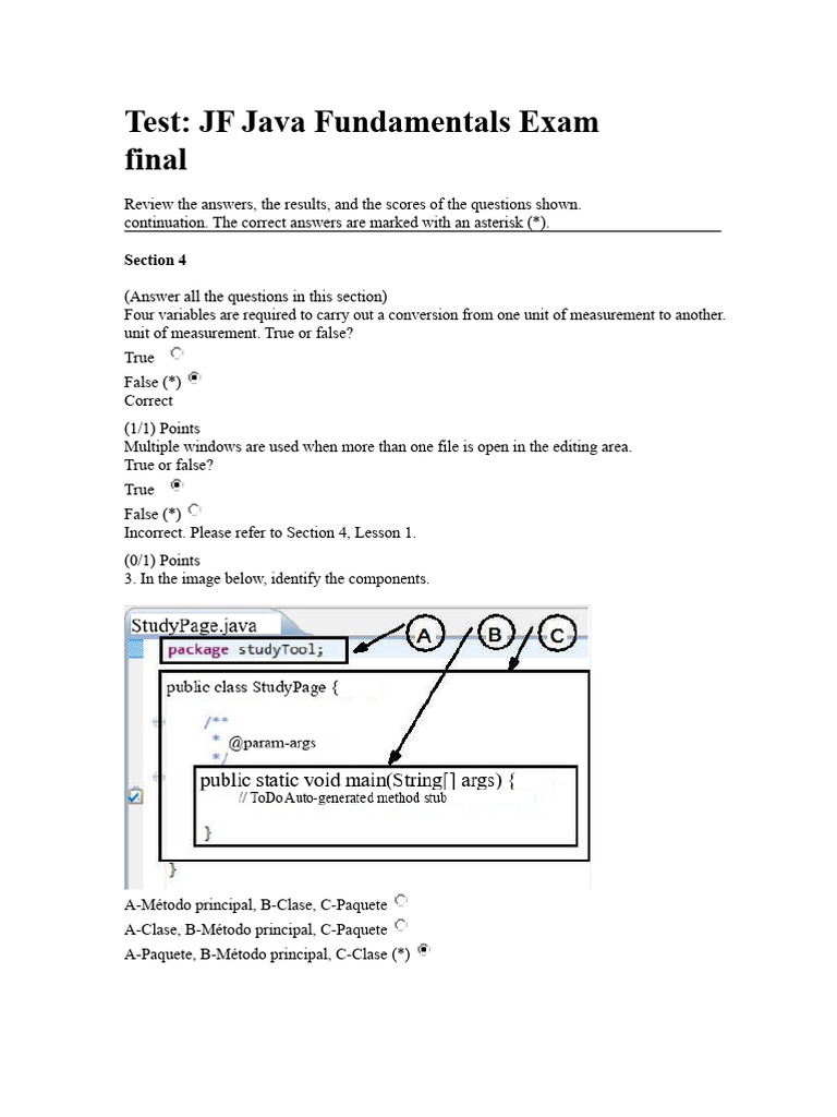 Java Fundamentals Exam Review Guide | PDF | Control Flow | Class ...
