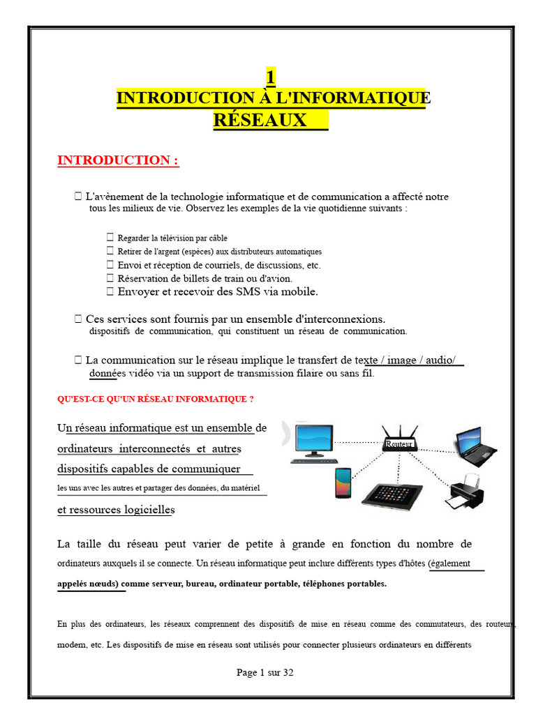 Introduction aux réseaux informatiques | PDF | Internet | Internet et Web