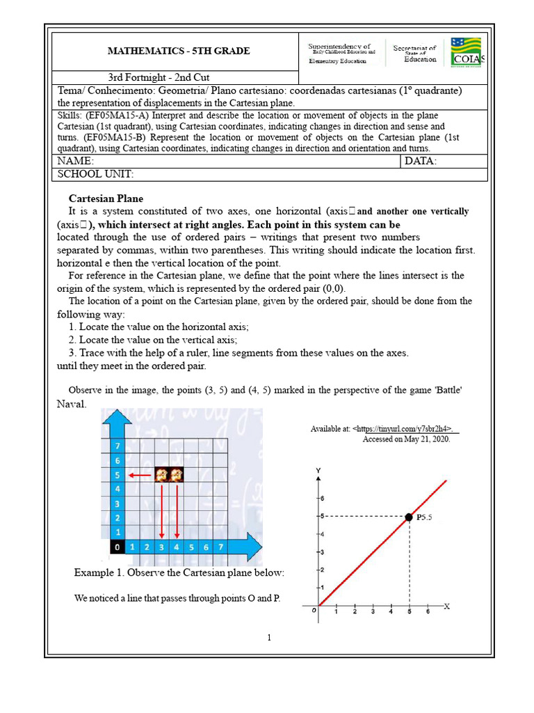 Lesson 3 and 4 Mathematics 5th Grade Activity to Print | PDF ...