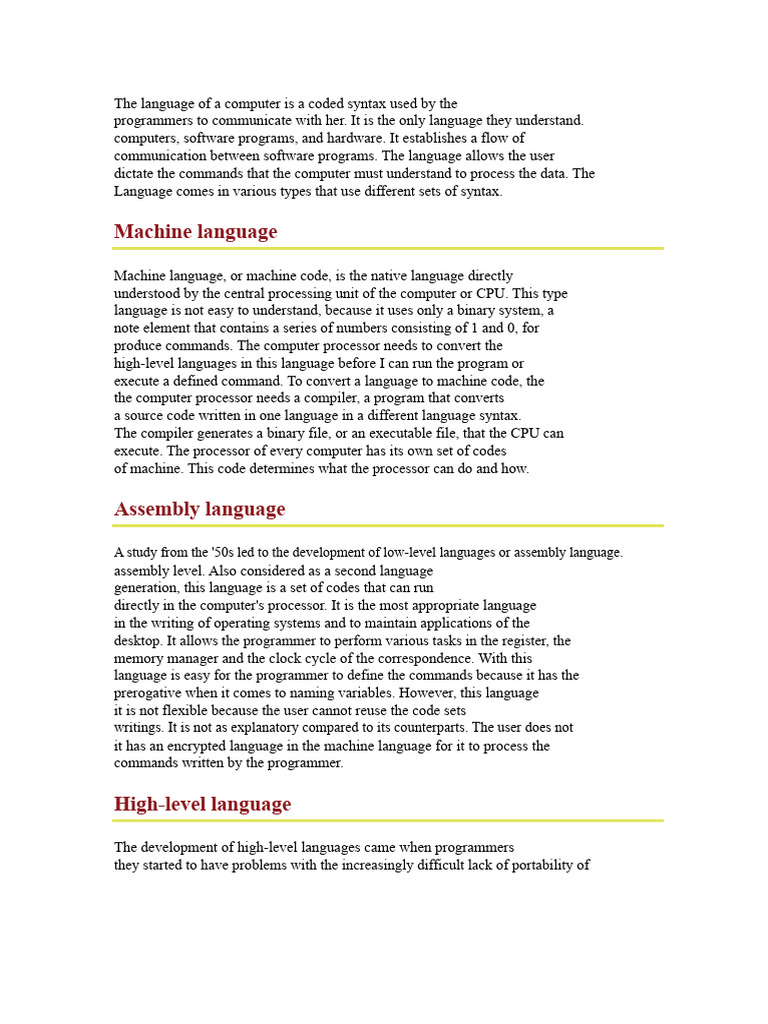 Understanding Programming Languages: Levels | PDF | Assembly Language ...