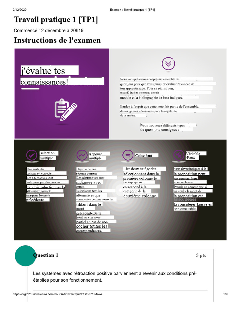 Examen TP1 : Concepts de systèmes et processus | PDF | Rétroaction