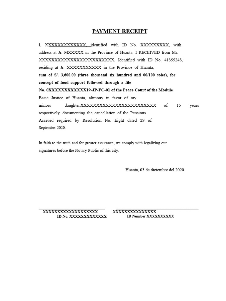 Receipt of Payment For Alimony Maximum | PDF