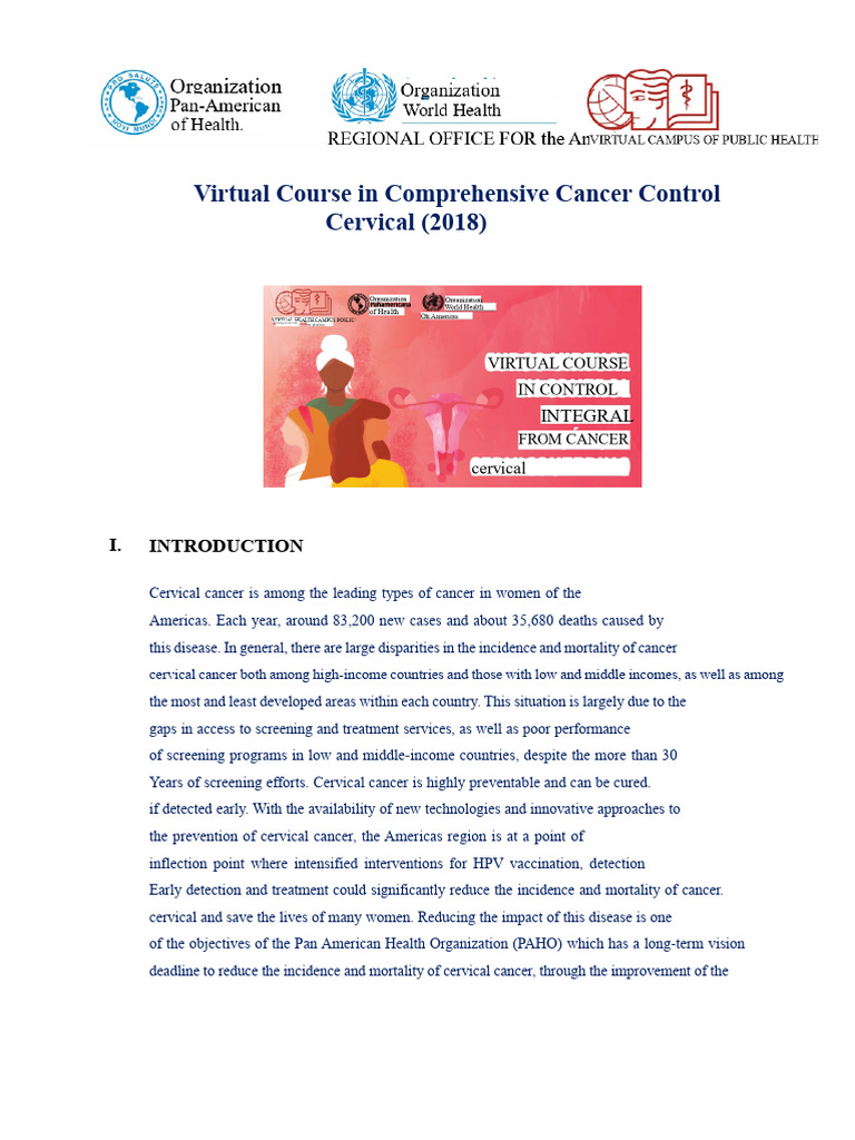 Cervical Cancer Control Training Course | PDF | Cervical Cancer ...