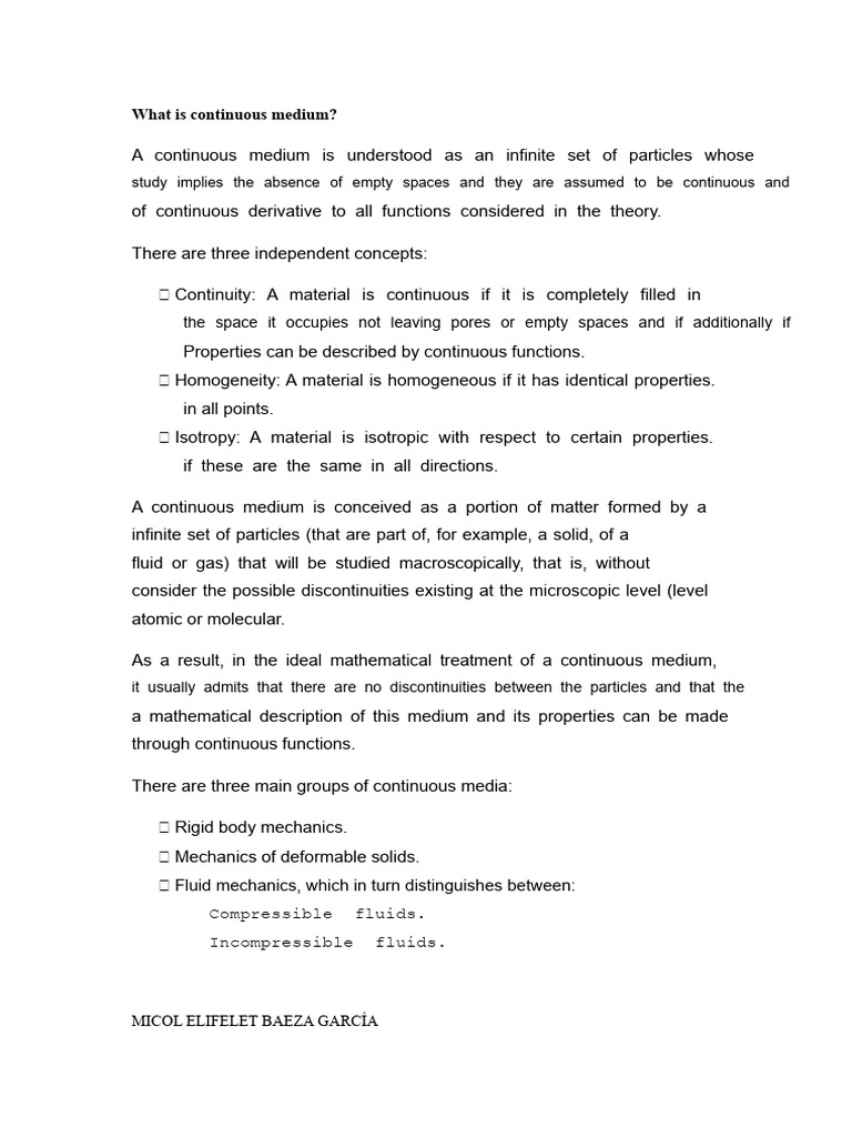 Understanding Continuous Medium Mechanics | PDF | Continuum Mechanics ...