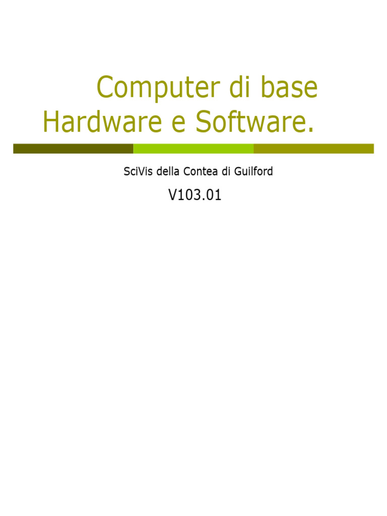 Hardware e Software Di Base Del Computer | PDF