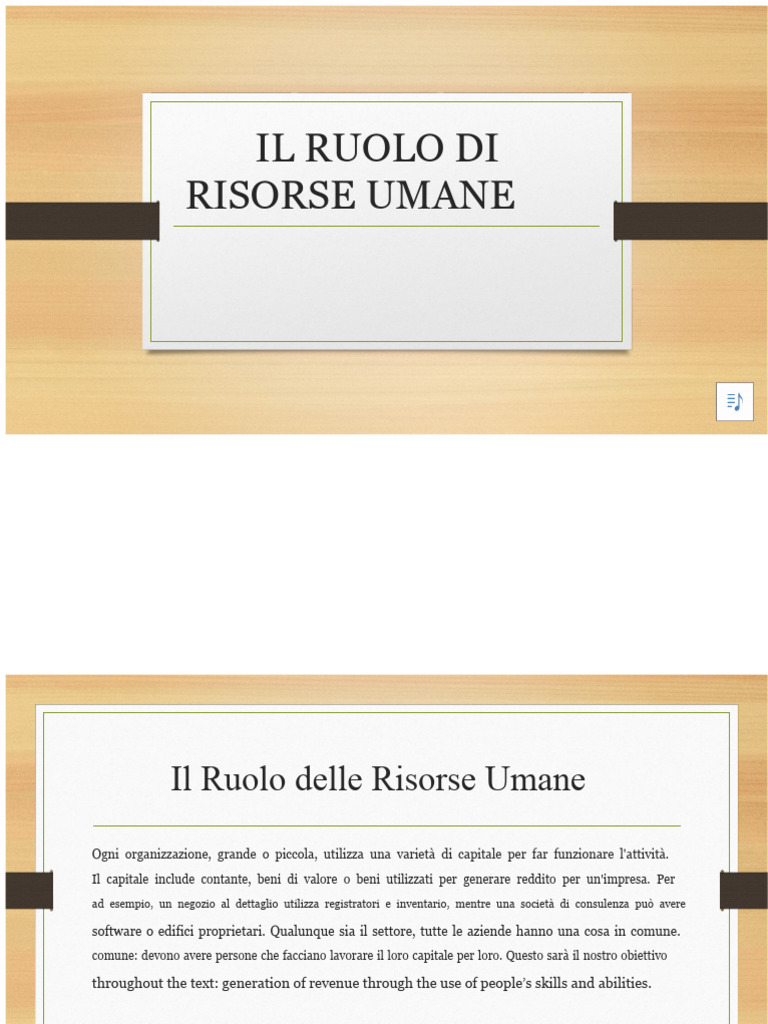 Il Ruolo Delle Risorse Umane - Modulo 1 - Ba225 HRM | PDF