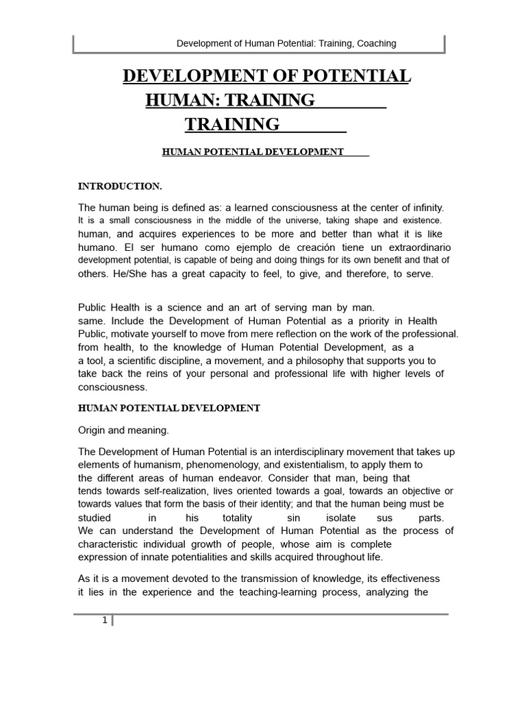 Human Potential Development Training Guide | PDF | Human Resources | Goal