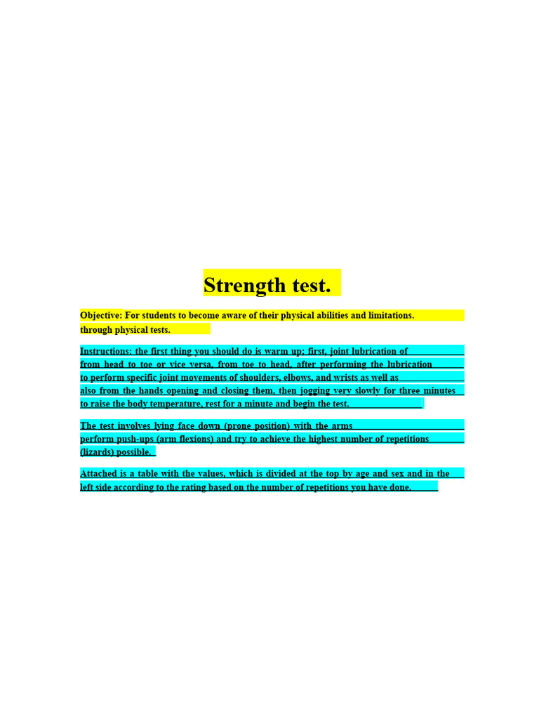 Strength test 2021 | PDF
