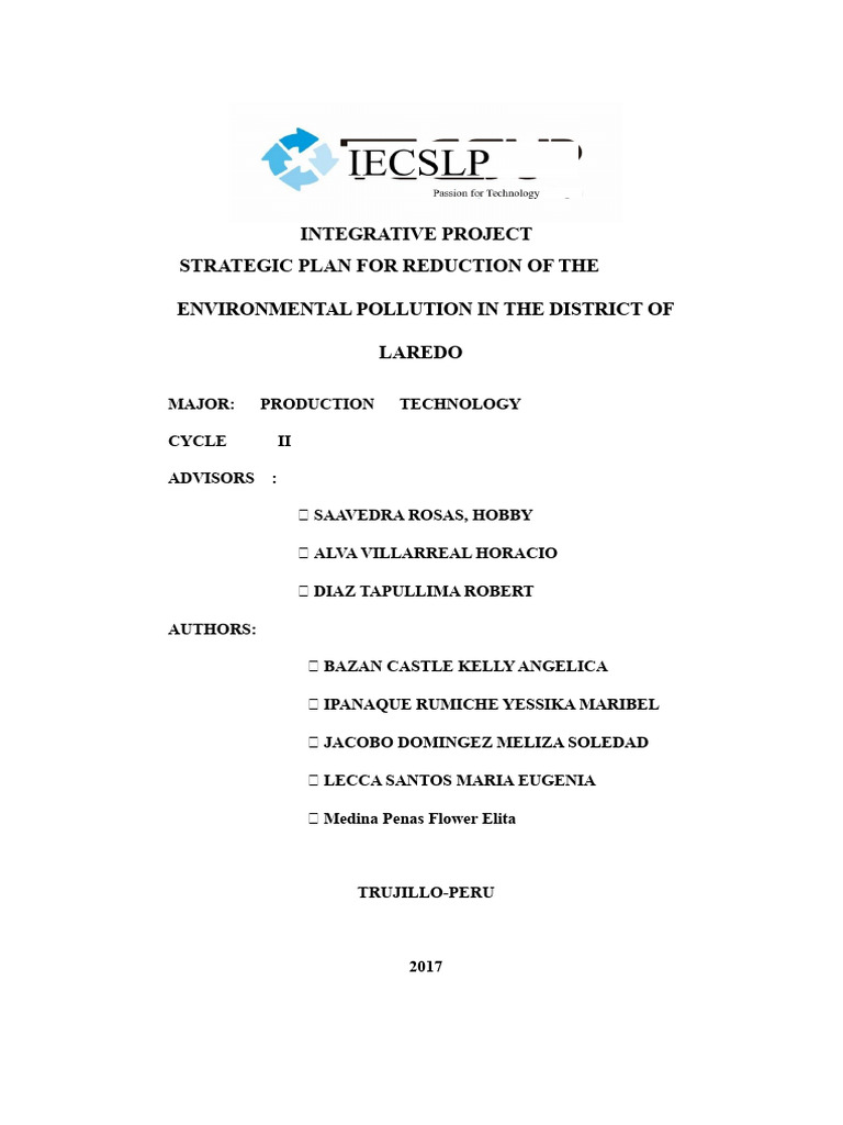 Laredo Environmental Pollution Reduction Plan | PDF | Pollution ...