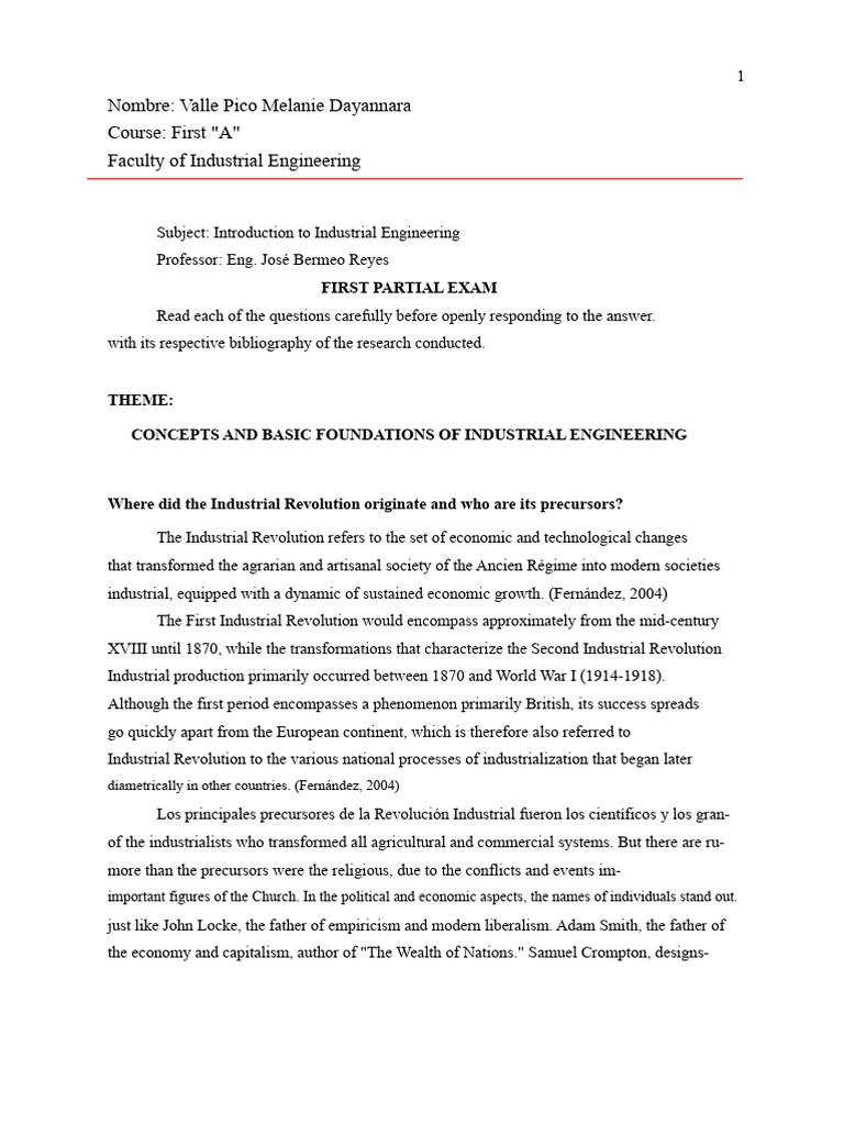 Partial Exam 1 Introduction To Engineering | PDF | Engineering ...