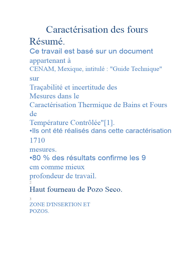 Caractérisation thermique des fours | PDF