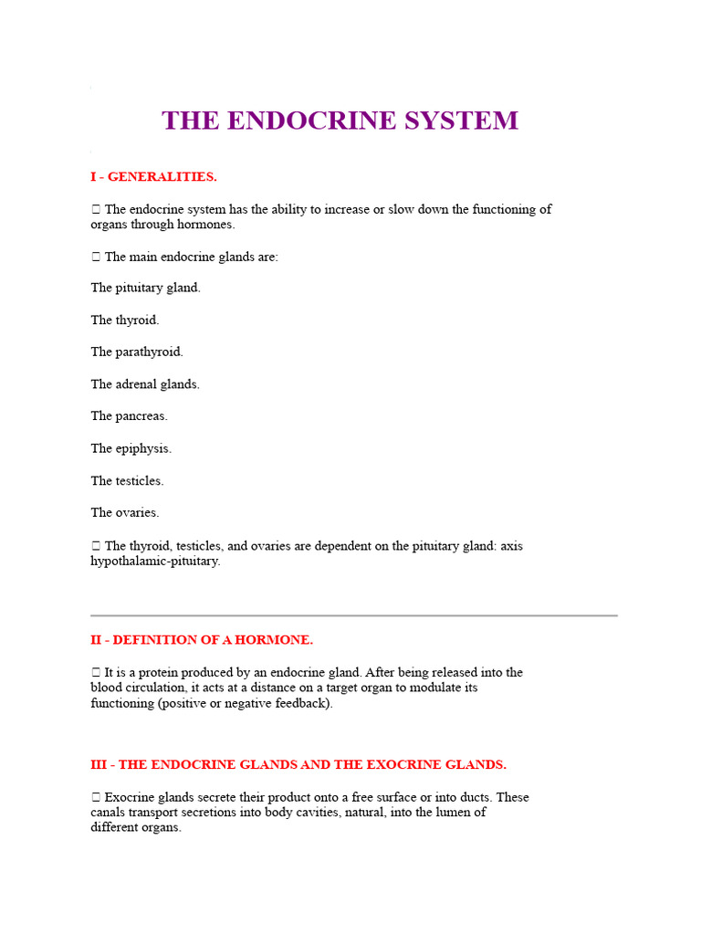 Overview of the Endocrine System | PDF | Endocrine System | Adrenal Gland