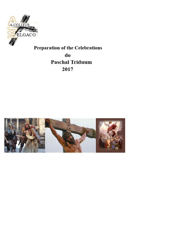 Paschal Triduum Celebration Guide | PDF | Mass (Liturgy) | Eucharist