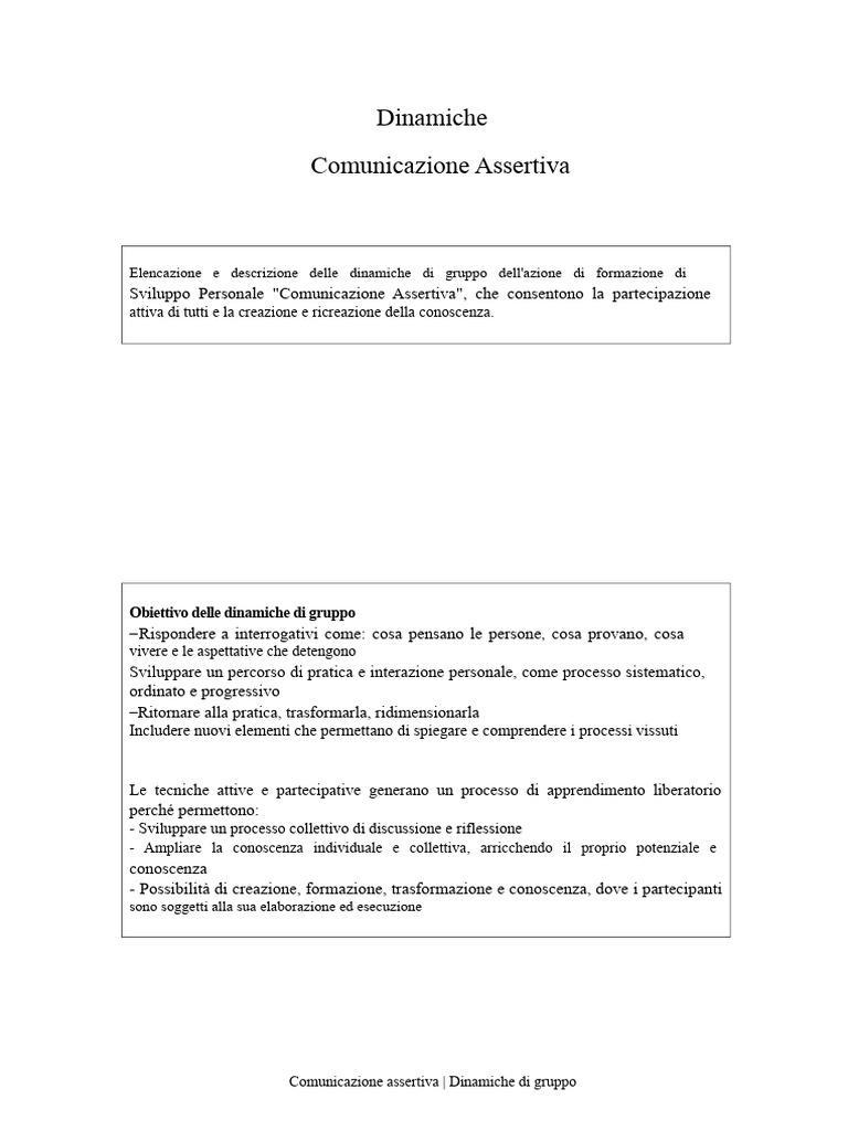 Dinamiche Di Gruppo Comunicazione | PDF