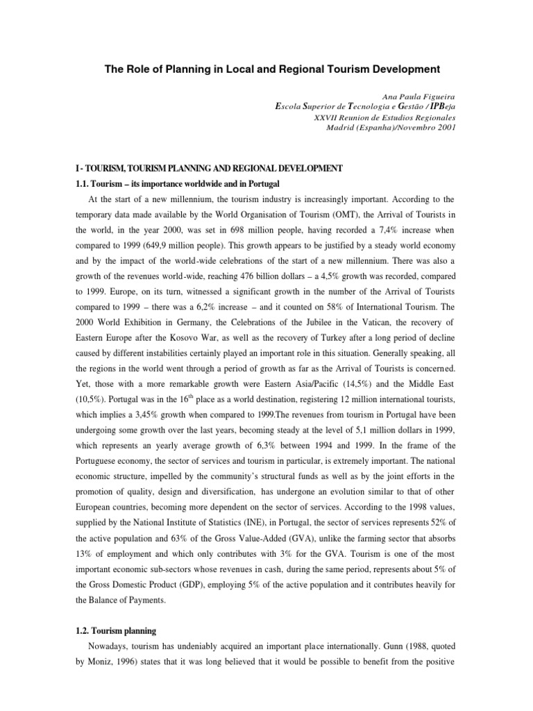 Importance of Local Tourism Planning | PDF | Structural Funds And ...