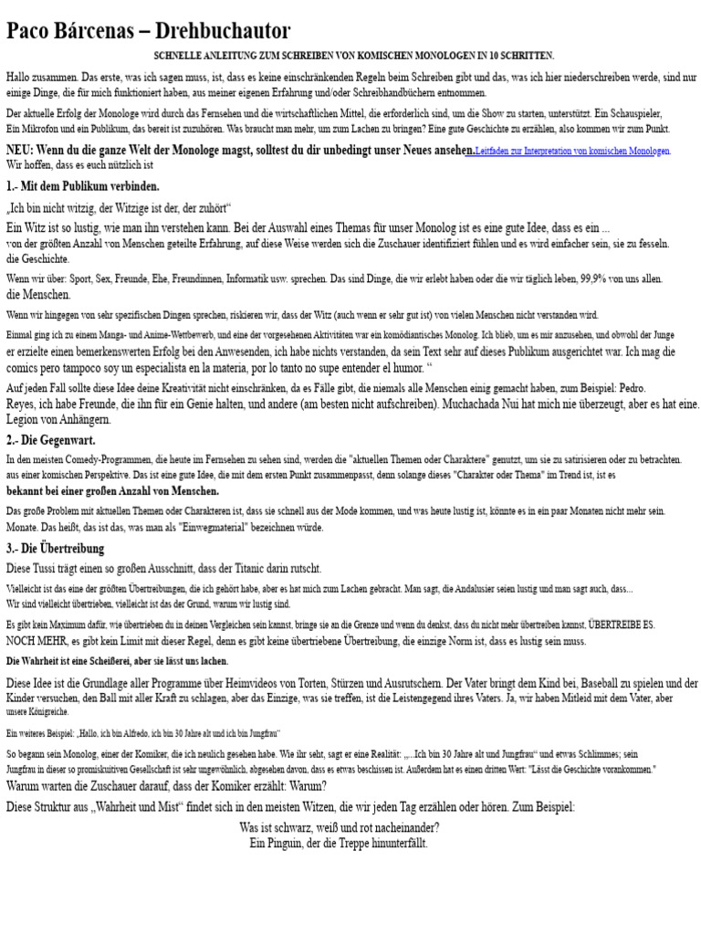 Komische Monologe | PDF