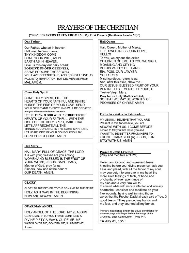 Christian Prayer Collection Guide | PDF | Eucharist | God In Christianity
