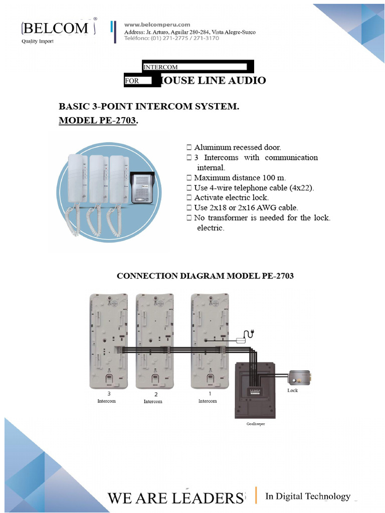 PE-2703 Intercom System Overview | PDF