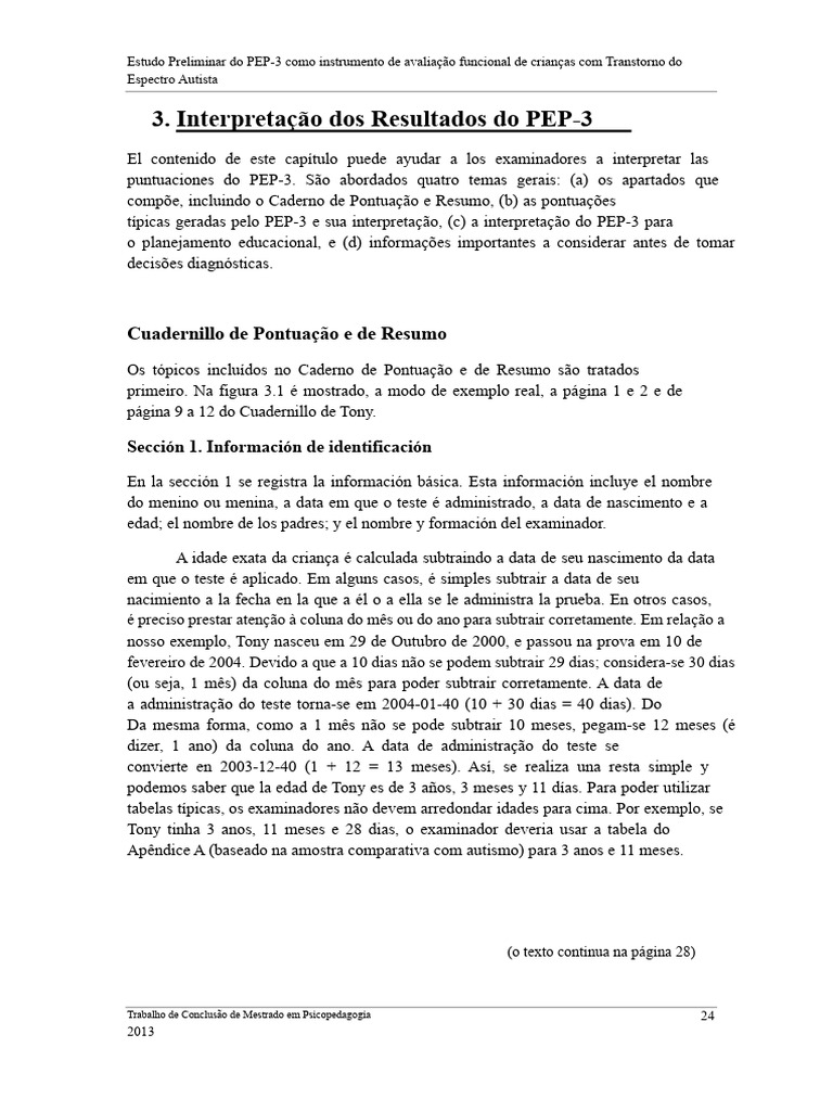 Avaliação PEP-3 em Crianças com Autismo | PDF | Autismo | Psicologia do ...