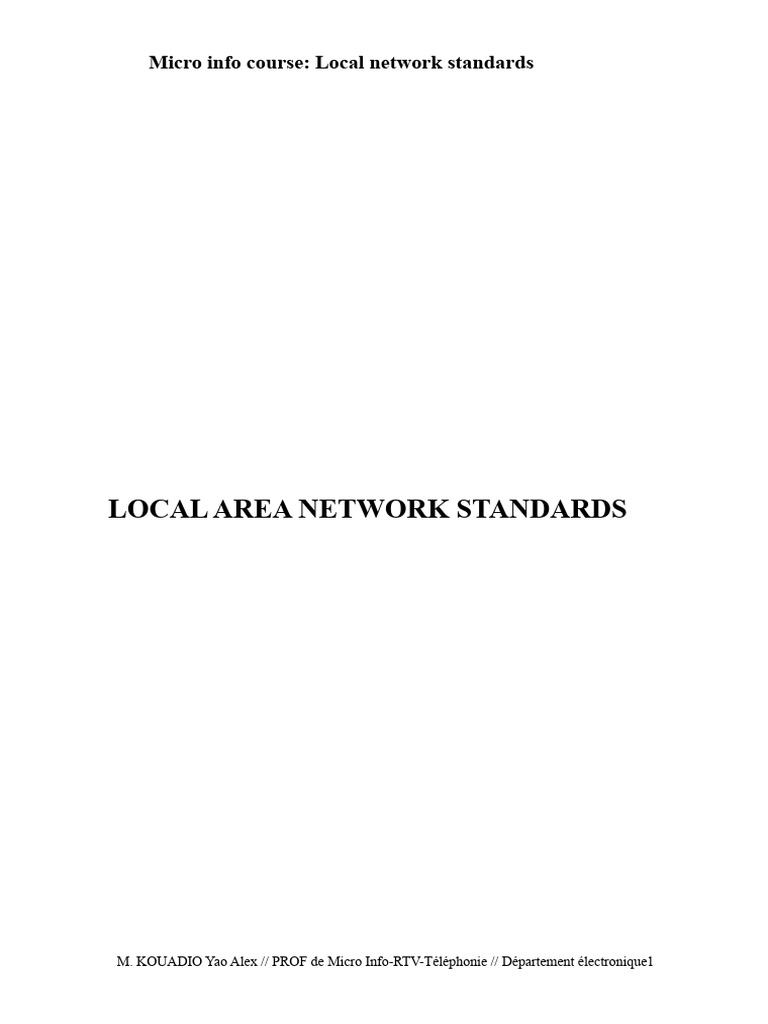 Local Area Network Standards Overview | PDF | Ethernet | Computer Network