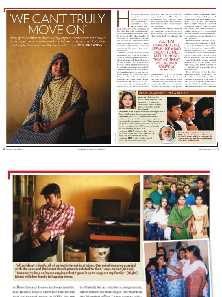 Ishrat Jahan S Encounter Case Pdf Law Enforcement Crime Violence