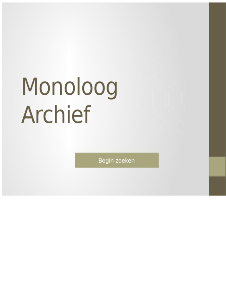 Monoloog Archief | PDF