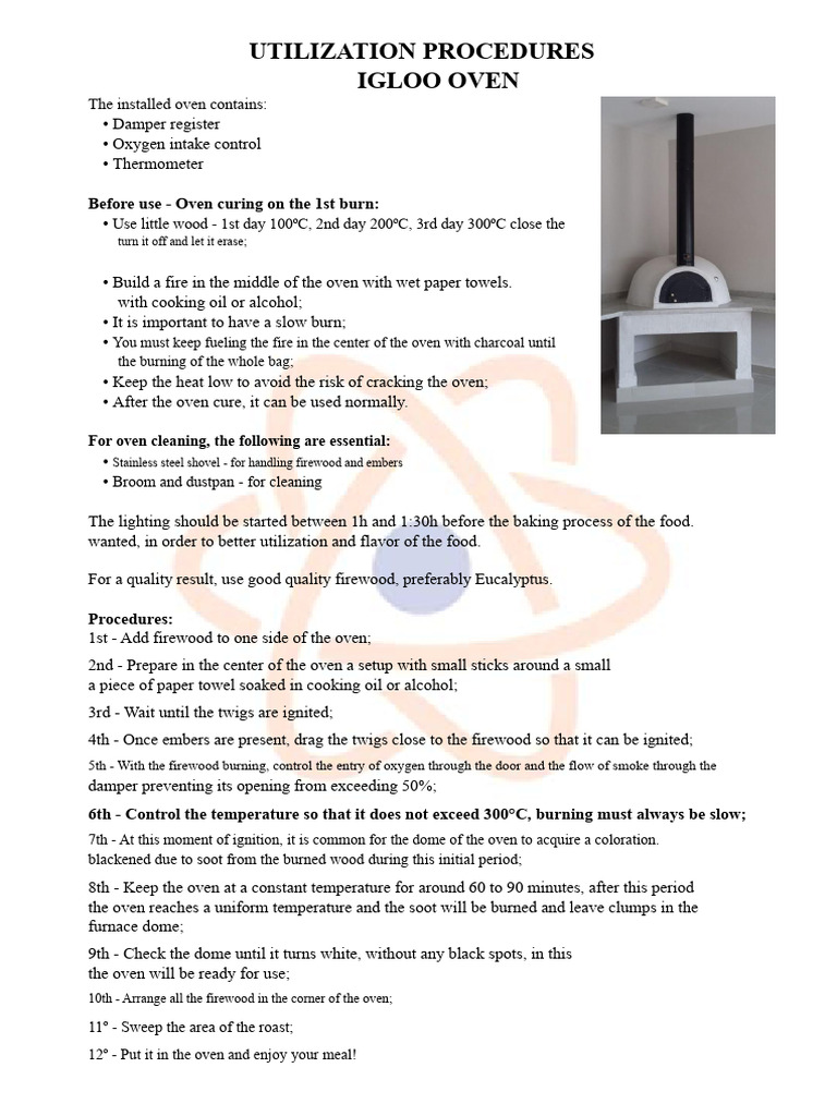 Igloo Oven Utilization Guide | PDF