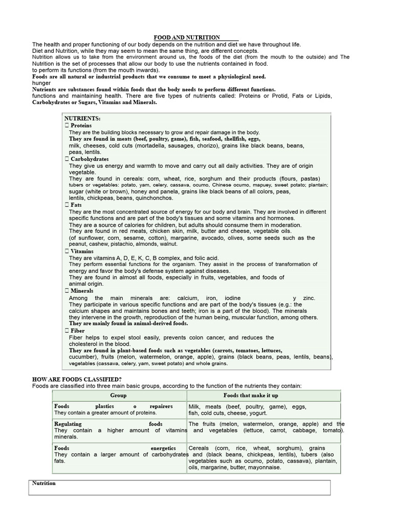 Essential Guide to Nutrition and Diet | PDF | Foods | Diet & Nutrition