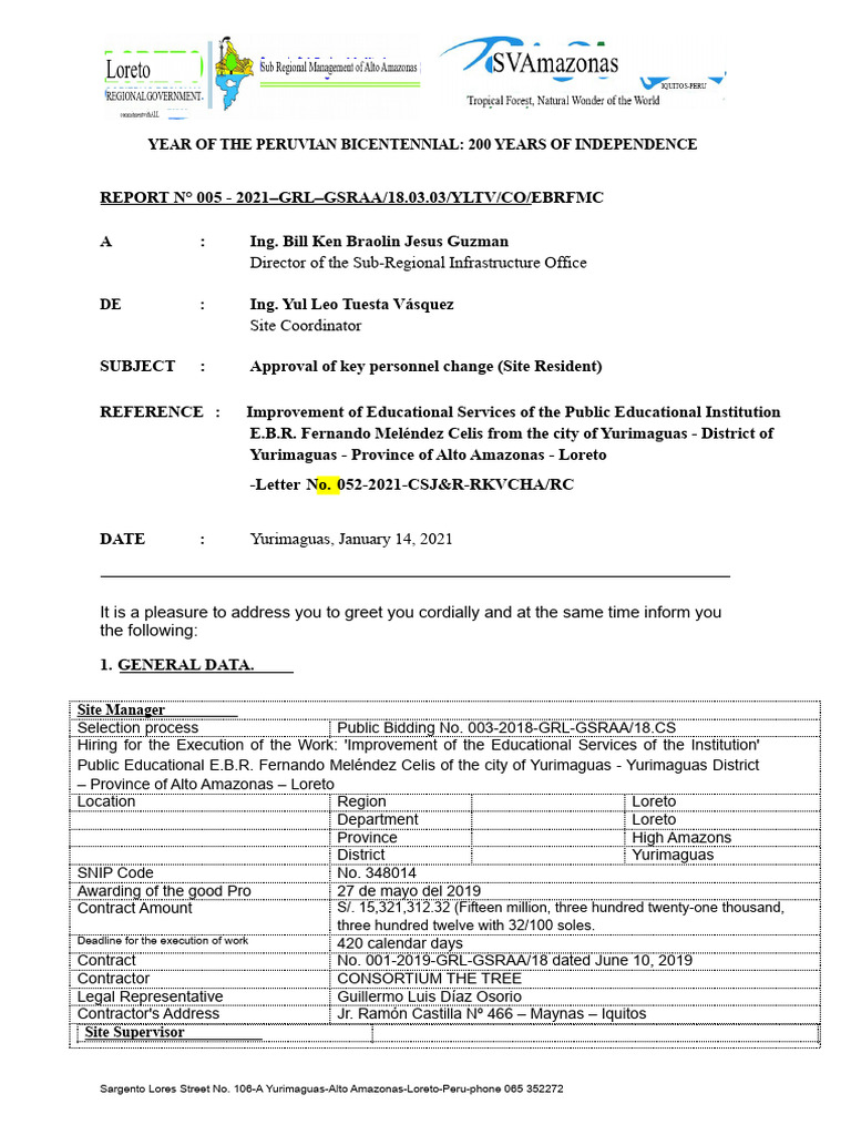 REPORT 005 - 2021 - CHANGE OF CONSTRUCTION RESIDENT | PDF